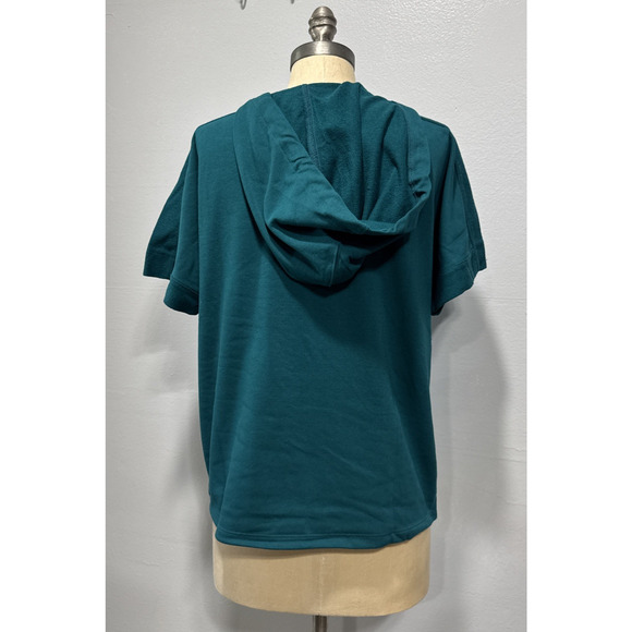 Sport Savvy French Terry Short Sleeve Hooded Pullover Sweatshirt Top XS A516233 - Picture 2 of 11